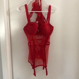 Victoria’s Secret red holiday festive lingerie set